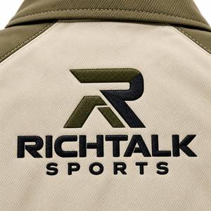 Windproof <b>Racer</b> <b>Jacket</b> Solid Color Stand Collar Embroidery Zipper Front Sporty Style Winter Wear - Product Image 5