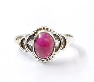 Romantic Trendy Garnet <b>Ring</b> 925 <b>Sterling</b> <b>Silver</b> Natural Gemstone Bezel <b>Set</b> Minimalist Handcrafted Gift for Her - Product Image 2