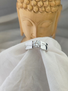Anillo de Oro Blanco con Diamante Cultivado en Laboratorio de Corte Redondo, Anillo de Compromiso y Boda de Lujo para Mujer, Joyería Fina con Brillo Brillante, Regalo - Product Image 2