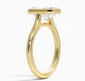 Bague de fiançailles solitaire en argent sterling pour femme, diamant de laboratoire taille émeraude, bague de promesse, bijoux de mariée minimalistes, cadeau diamant - Product Image 3