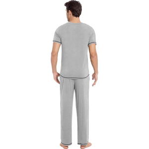 <b>Mens</b> Plaid <b>Pajama</b> Set Soft <b>Flannel</b> Sleepwear Long Sleeve Button Front Shirt Matching Pants Relaxed Home Wear Warm Night Suit - Product Image 5