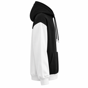 Sudadera con Capucha Unisex Oversize con Bloques de Color, Bordado y Estampado Personalizado, Manga Larga Casual, Bolsillo Canguro, 100% Algodón - Product Image 4