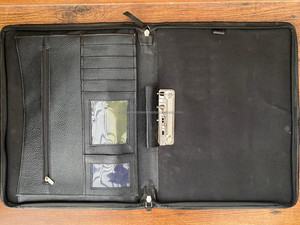 Multifunctional Zipper Genuine <b>Leather</b> <b>Document</b> File <b>Folder</b> Custom Office Binder <b>Leather</b> Portfolio Organizer Notepad & Pockets - Product Image 4