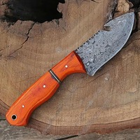 Couteau pliant à lame recurve en acier Damas, couteau de poche tactique avec manche en résine, outil de coupe EDC pour extérieur, DIY OEM