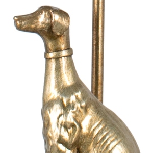 Modern Luxury Gold Greyhound Dog Sculpture <b>Table</b> Lamp Cream Fabric Shade Animal Art Deco <b>Bedside</b> Living Room Home Decor Light - Product Image 3
