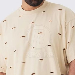 T-shirt en coton 100% respirant de haute qualité, style streetwear, effet vieilli, vente en gros, best-seller - Product Image 5