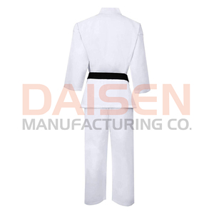 <b>White</b> Karate Gi Uniform Adult Unisex 100 Cotton Durable Martial Arts Wear Black Belt Included - Product Image 3