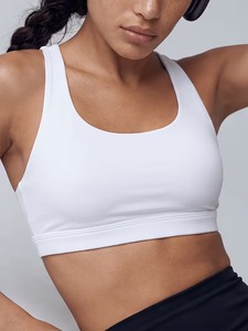 Women Scoop <b>Neck</b> Sports Bra Adjustable Strap Cutout Racerback Removable <b>Padded</b> Activewear Bralette High Impact Workout Crop Top - Product Image 5