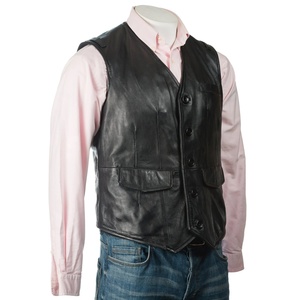 เสื้อกั๊กหนังแท้ 100% สำหรับผู้ชาย สวมใส่สบาย  รับทำสี โลโก้ ดีไซน์ บรรจุภัณฑ์ และขนาดตามสั่ง คุณภาพสูง - Product Image 5