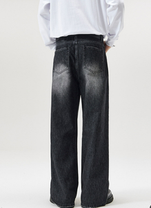 Men Loose Baggy <b>Denim</b> <b>Jeans</b> Cotton Spandex Blend Men Faded <b>Blue</b> Wide Leg Oversized <b>Denim</b> <b>Jeans</b> - Product Image 5