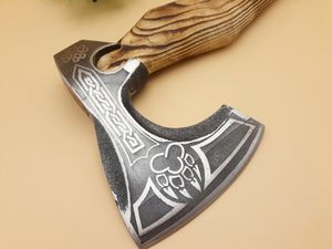 Hacha de camping personalizada de acero al carbono con mango de madera, hecha a mano, para exteriores, con funda de cuero, OEM ODM, venta al por mayor - Product Image 2