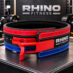 Ceinture de musculation réglable RHINO FITNESS à boucle à dégagement rapide, support lombaire robuste en néoprène, rouge, noir, bleu - Product Image 5