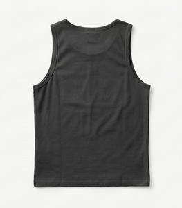 Camiseta sin Mangas Negra para Hombre, Cuello Redondo, Color Sólido, Tejida, Informal - Product Image 2