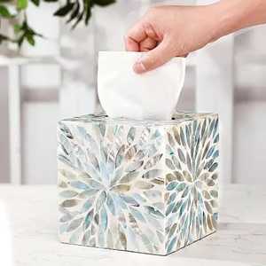 Caja para Servilletas con Incrustaciones de Hueso Natural, Caja Decorativa de Madera para Pañuelos y Decoración de Mesa, Productos Decorativos para el Hogar para Dubái y Arabia Saudita - Product Image 1