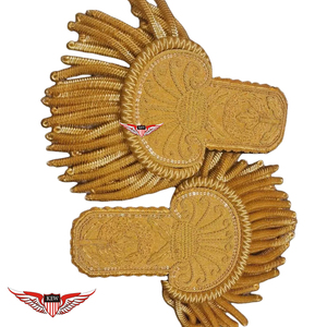 Epaulettes de Hombro Metálicas Doradas KEW con Flecos, Diseño Vintage de Lujo, Acabado Bordado Ecológico y Duradero - Product Image 1