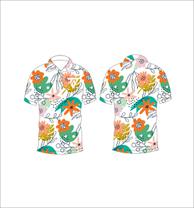 Men’s <b>White</b> Floral Print <b>Polo</b> Shirt Short Sleeve Casual Summer Fashion Golf Shirt - Product Image 6