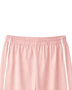 Custom Women Wide Leg Sweatpants <b>Light</b> PInk Side Stripe High Waist Loose Fit Casual Track Pants Elastic Drawstring Lounge Wear - Product Image 6