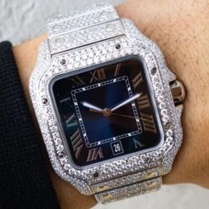 Reloj de Hip Hop de Negocios con Diamantes VVS Cultivados en Laboratorio, Personalizado, de Alta Calidad, con Correa de Cristal de 20 mm, Regalo para Hombre - Product Image 5