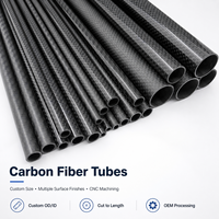 Tube en fibre de carbone 3K personnalisé, haute résistance, léger, en CFRP, finition sergé, uni, mat, brillant, dimensions personnalisées, couleur personnalisée