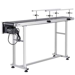 Resistente 59X7.8 pollici in acciaio inossidabile motorizzato nastro trasportatore in PVC Anti-statica cinghia regolabile velocità doppio guardrail per - Product Image 1