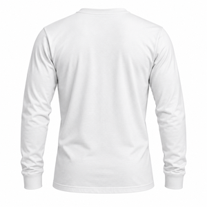 <b>White</b> <b>Long</b> <b>Sleeve</b> Crew Neck 100% Cotton Solid Knitted Slim Fit Men's <b>T</b>-<b>Shirt</b> with Custom Logo Eco-Friendly Casual Wear - Product Image 3