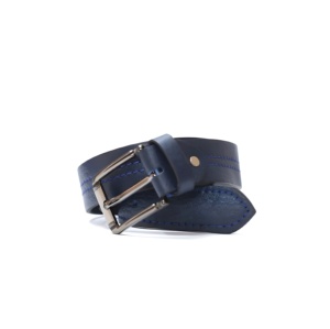 Ceinture en cuir bleu premium pour homme, durable, réglable, en cuir véritable, pour occasions formelles, décontractées, bureau et usage quotidien. - Product Image 1