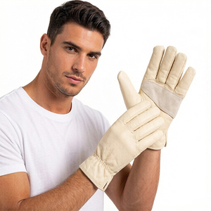 Gants de travail en cuir de vache beige Vantrex Industries, résistants à la chaleur et à l'abrasion, niveau de protection ANSI/ISEA 1, personnalisables - Product Image 3