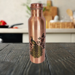 Premium Eco-Friendly <b>Copper</b> Water <b>Bottle</b> Reusable with Lid Gift Box Daily <b>Drinking</b> Home Office Gym School Travel Outdoor Use - Product Image 3