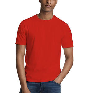 Wholesale <b>High</b> Quality Men's 100% Cotton Plain Red <b>T</b>-<b>Shirt</b> Custom Logo Blank Short Sleeve Casual Crew <b>Neck</b> Summer Mens <b>T</b> <b>Shirts</b> - Product Image 6