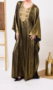 Luxury Kaftan Abaya Handmade Moroccan Arabian kaftan Dress Long Sleeve V Neck Polyester Regular Fit Casual Evening Party Flared - Product Image 2