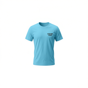 T-shirts surdimensionnés bleu ciel pour hommes (2XL à 6XL) - 100% coton - Product Image 3