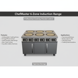 Cocina de <span class=keywords><strong>Inducción</strong></span> Comercial Moderna de la <span class=keywords><strong>Mejor</strong></span> Calidad para Restaurantes, Cocina de <span class=keywords><strong>Inducción</strong></span> de 6 Quemadores, Cocina Eléctrica sin Gas - Product Image 2