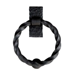 Modernos golpeadores de puerta de hierro con acabado en polvo negro mate en forma de anillo para puertas de dormitorio, puertas de baño y decoración. - Product Image 6