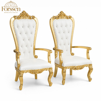 Chaises de mariage pour la mariée et le marié, fauteuils de trône dorés à dossier haut pour hôtel, banquet, événement, scène