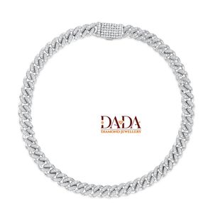 Bracelet scintillant de style cubain avec diamants de laboratoire pour femme, élégante chaîne de mode, bijoux fins, accessoire de mariée - Product Image 5
