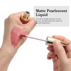 Gloss à lèvres mat classique en 10 couleurs, rouge à lèvres liquide scintillant longue tenue avec pigment riche - Product Image 5