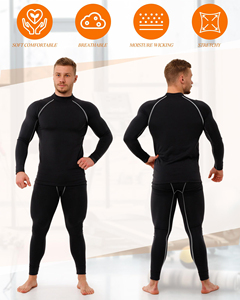 Conjuntos Deportivos de Compresión para Hombre, Ajustados, con Logotipo Personalizado, Leggings y Camisetas para Ejercicio, Venta al Por Mayor - Product Image 2