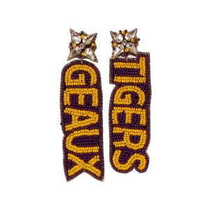 Embroidery Sally Checkered <b>Earring</b> With <b>Cute</b> Statement Finish And Premium - Product Image 6