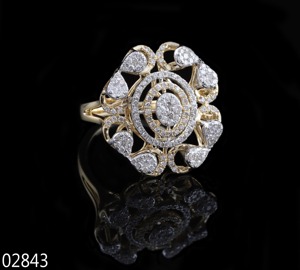 แหวนแต่งงานดอกไม้ป่าแสนโรแมนติก ทองคำแท้ 14K เพชรเพาะเลี้ยงในห้องปฏิบัติการรับรองโดย IGI ชุดของขวัญเจ้าสาวสุดหรูสำหรับเธอในวันแต่งงาน - Product Image 3