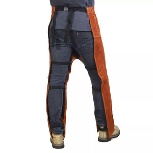 Pantalon de soudeur en cuir de vachette industriel, protection contre le feu, anti-chaleur, ignifuge, antistatique, anti-coupure, résistance à la chaleur 500-1000°C - Product Image 2
