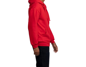 Sudadera con Capucha Roja para Hombre, Fabricada en Algodón y Felpa, Color Sólido, Informal, para Otoño - Product Image 1