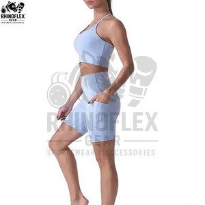 High Quality New Design Women Bra And Shorts <b>Set</b> Fitness Wear Custom Color Bra And Shorts <b>Set</b> - Product Image 4