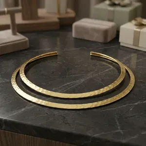 Wholesale Handmade Brass Hasli <b>Necklace</b> for Women | Adjustable Brass Torque Collar <b>Necklace</b> | Traditional Indian Brass Jewelry - Product Image 2