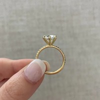 Bague de fiançailles solitaire ronde en or massif 18 carats avec diamant de laboratoire blanc couleur D, certifiée IGI, bijoux de luxe pour mariée