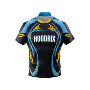 Maillot de rugby à sublimation intégrale avec tissu interlock en polyester durable, design personnalisé pour équipes professionnelles Hoodrix - Product Image 2