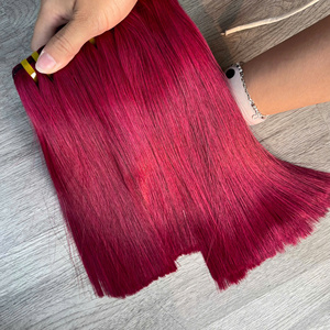 Cabello Virgen Vietnamita Crudo de Súper Calidad, Tejido a Máquina con Doble Trama, Color Rojo - Product Image 6