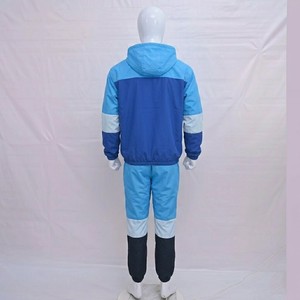 New Style Mens Contrast Panel Hooded Windbreaker <b>Tracksuit</b> Lightweight Street Jogger Set Half Zip Sportswear Custom OEM - Product Image 5