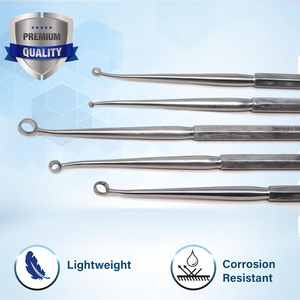 ชุดเครื่องมือขูดหูสำหรับกำจัดสิ่งแปลกปลอม 5 ชิ้น ทำจากเหล็กกล้าไร้สนิมเกรดทางการแพทย์ พร้อมห่วงสำหรับขูดหู - Product Image 4