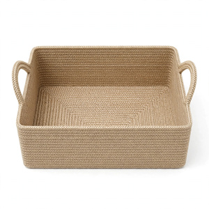 Panier de rangement rectangulaire en jute avec poignées, design moderne, pour le stockage, exportation depuis le Bangladesh - Product Image 5