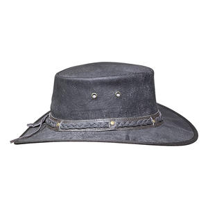 Chapeaux de cowboy pour femmes, protection solaire, large bord, chapeau western, bande tressée, clous en nickel, résistant aux intempéries, chapeaux en cuir tendance pour femmes - Product Image 2